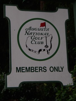 Sign for the Augusta National Golf Club